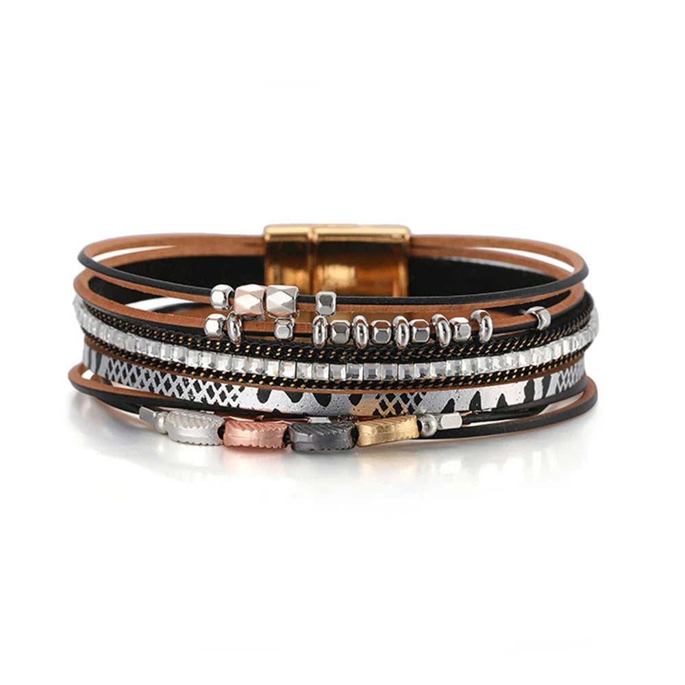 Seraphina Charm - Multi Layer Handmade Leather Bracelet