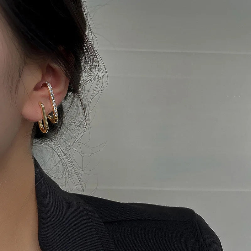 Eloise Charm – Double Row Gold Piercing Earrings