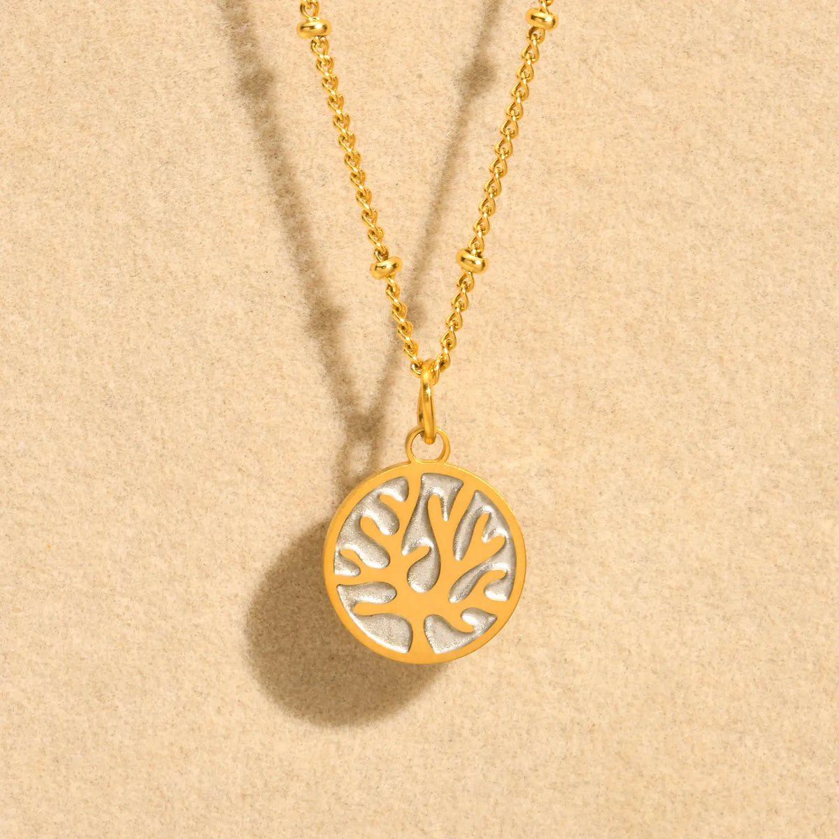 Coralia Charm – Golden Coral Bead Necklace