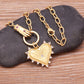 Aurivante – Gold Heart Pendant Link Necklace