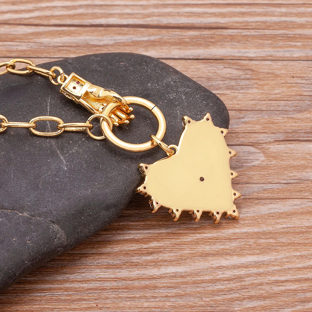 Aurivante – Gold Heart Pendant Link Necklace