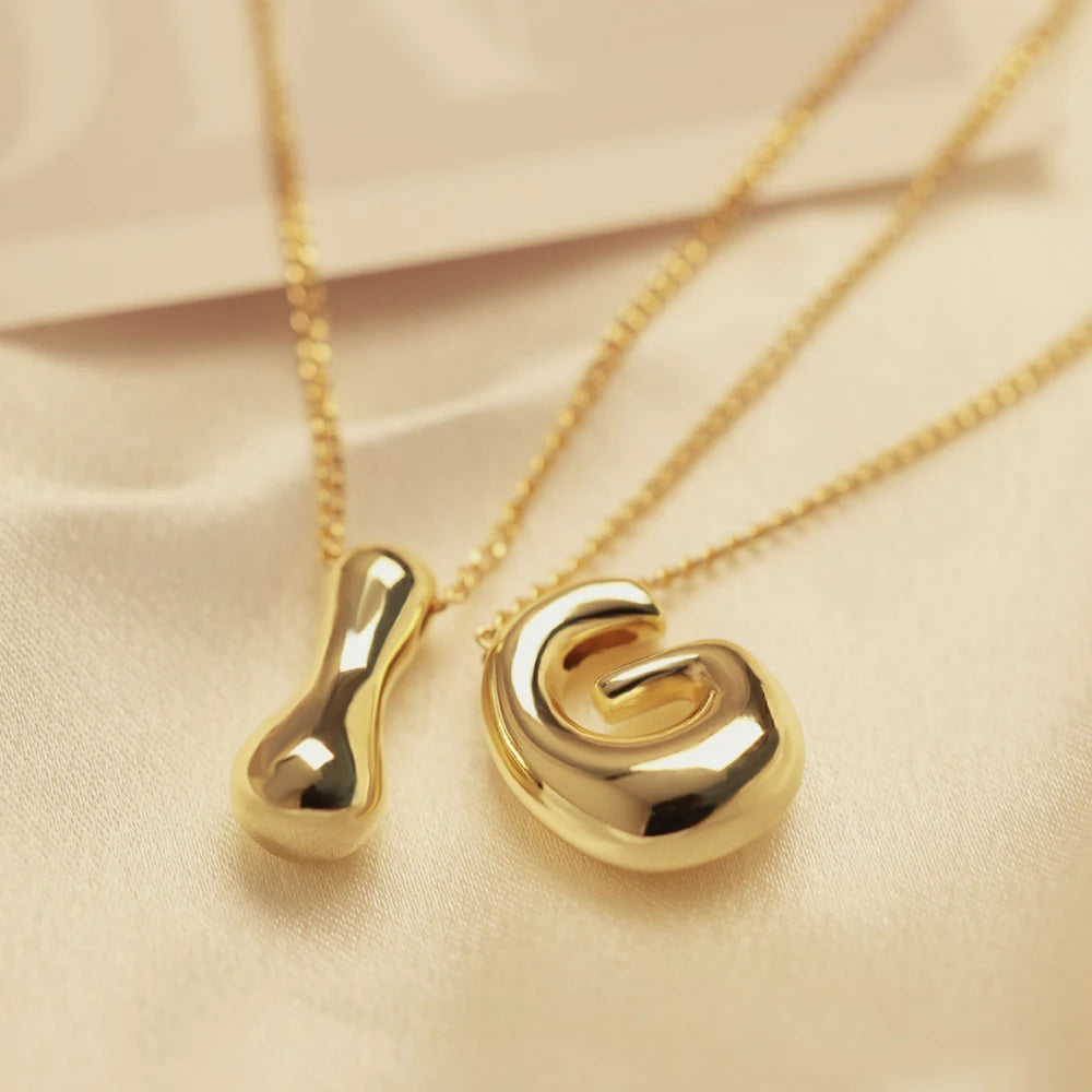 Lorelei Luxe - Chunky Bubble Initial Necklace