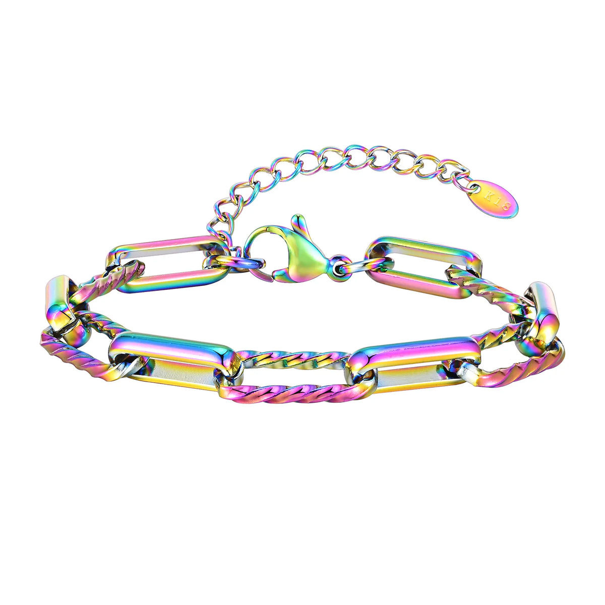 Twistora Luxe – Two-Tone Paperclip Link Bracelet