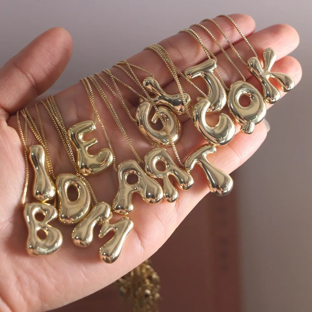 Lorelei Luxe - Chunky Bubble Initial Necklace