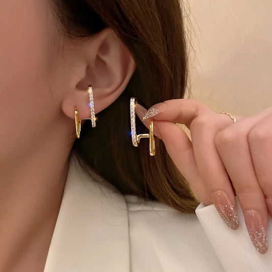 Eloise Charm – Double Row Gold Piercing Earrings