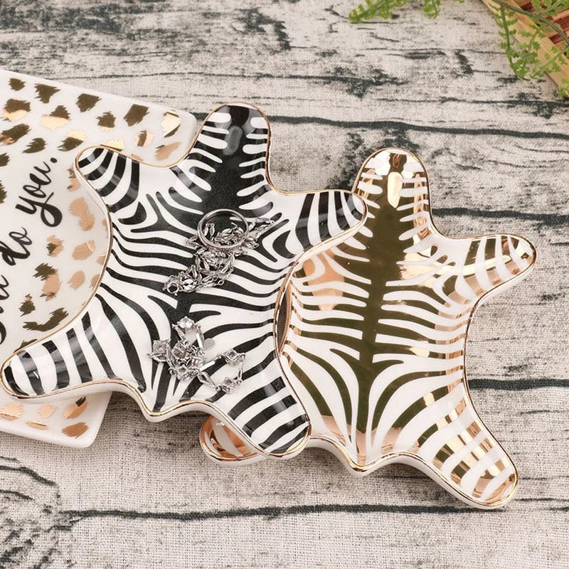 Eloise Safari - Elegant Hand Painted Zebra Jewelry Holder