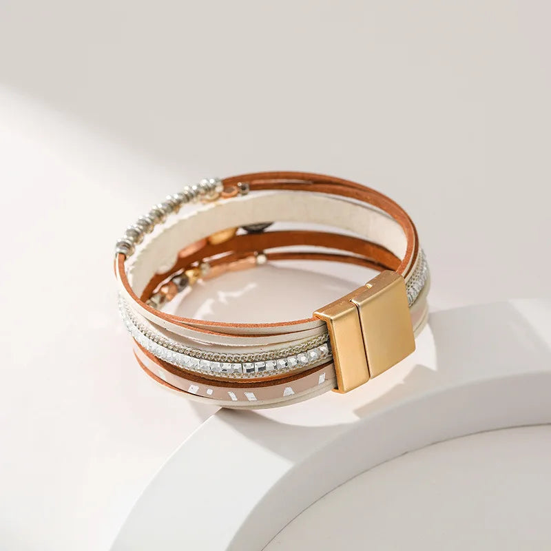 Seraphina Charm - Multi Layer Handmade Leather Bracelet
