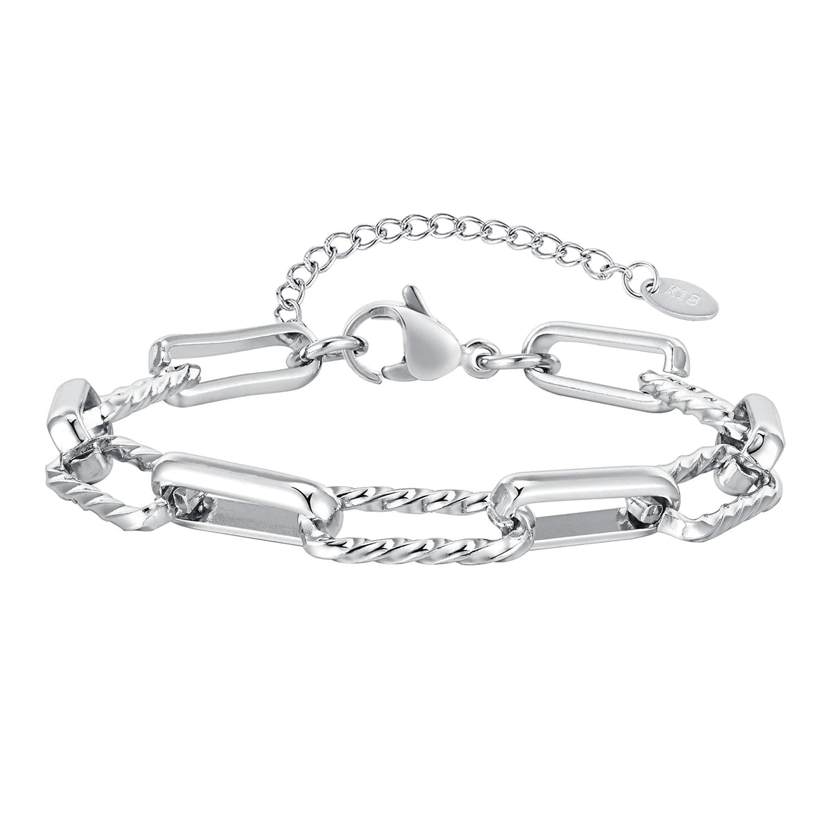 Twistora Luxe – Two-Tone Paperclip Link Bracelet