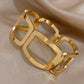 Orvessa – Bold Geometric Gold & Silver Cuff Bracelet