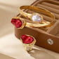 Luna Grace – Pearl Ring & Bracelet Set