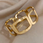 Orvessa – Bold Geometric Gold & Silver Cuff Bracelet