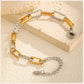 Twistora Luxe – Two-Tone Paperclip Link Bracelet