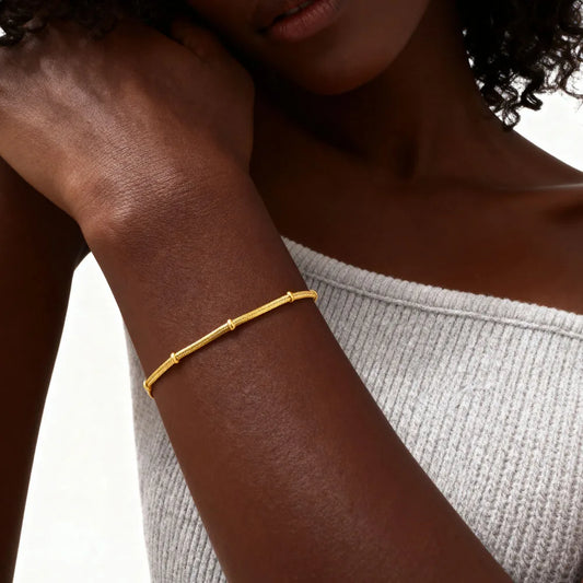 Serpella Glow – Gold-Plated Snake Bead Bracelet