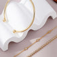 Celavienne – Triple-Layer Gold Zircon Bracelet Set