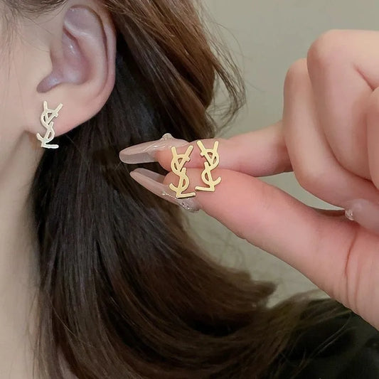 Althea Chic – Minimalist Letter Earrings
