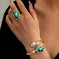 Luna Grace – Pearl Ring & Bracelet Set