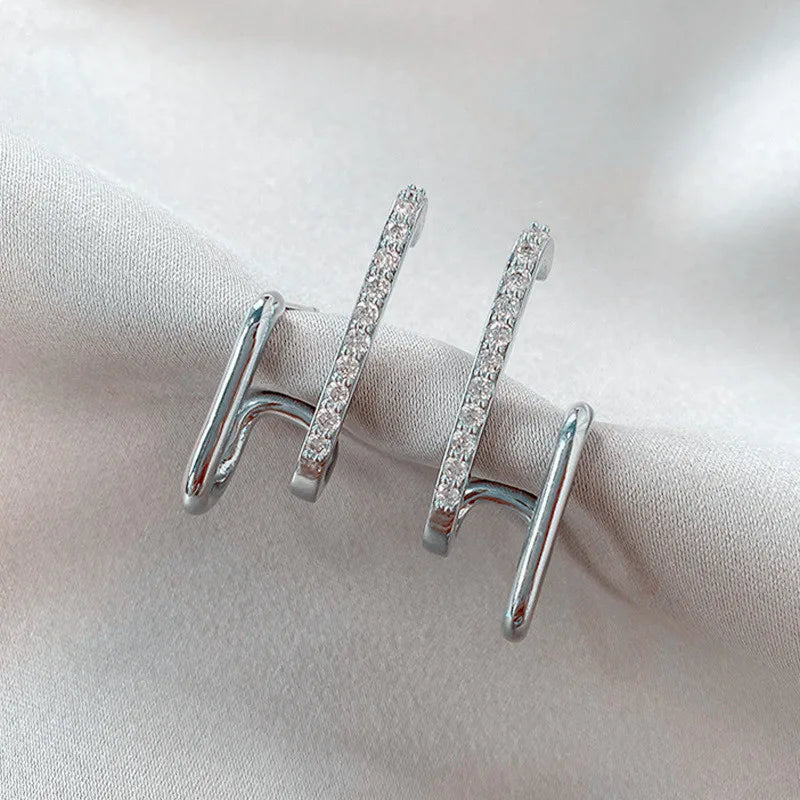 Eloise Charm – Double Row Gold Piercing Earrings