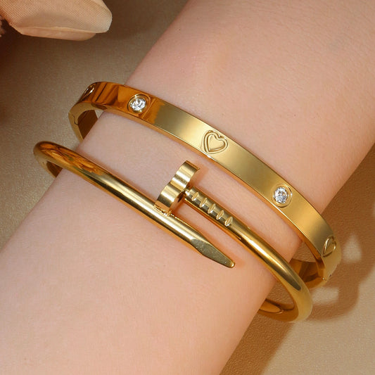 Selene Charm – Luxury Gold Zircon Bangle