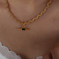 Verdessa Wave – Gold-Plated Wavy Stone Necklace