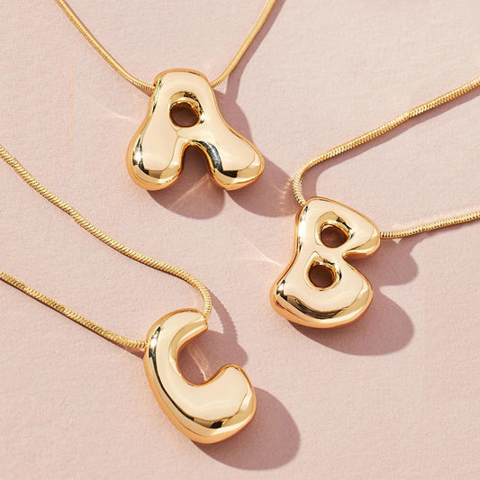 Lorelei Luxe - Chunky Bubble Initial Necklace