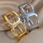 Orvessa – Bold Geometric Gold & Silver Cuff Bracelet