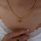 Verdessa Wave – Gold-Plated Wavy Stone Necklace