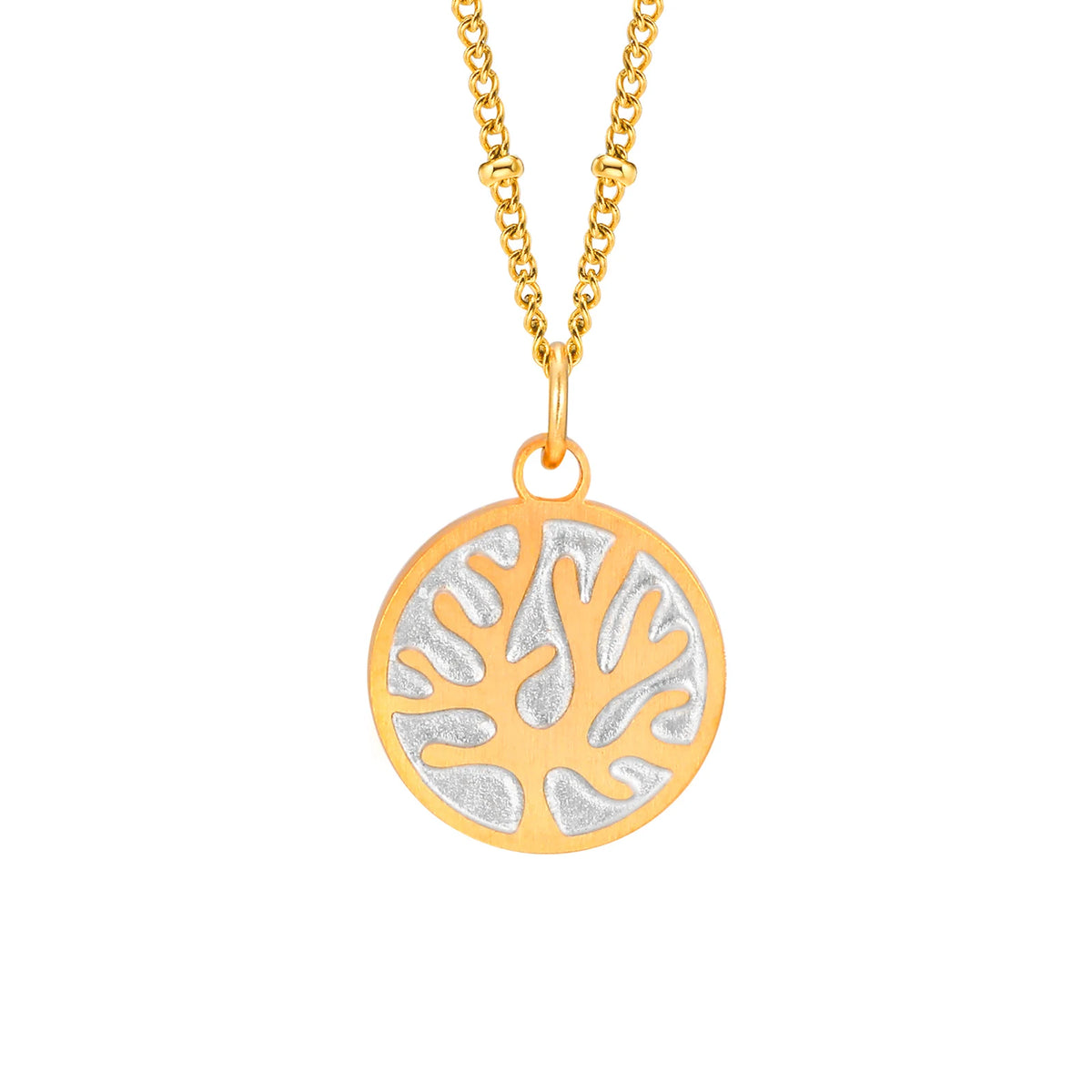 Coralia Charm – Golden Coral Bead Necklace