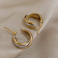 Trivelle – Sculptural Tri-Tone Twisted Hoop Earrings