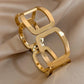 Orvessa – Bold Geometric Gold & Silver Cuff Bracelet