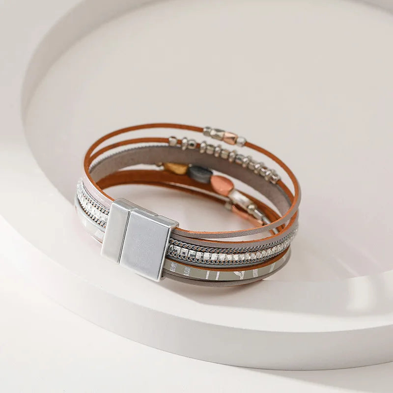 Seraphina Charm - Multi Layer Handmade Leather Bracelet