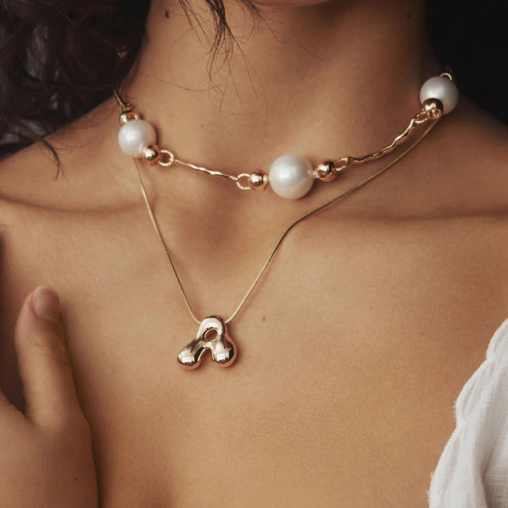 Lorelei Luxe - Chunky Bubble Initial Necklace