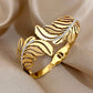 Featherelle – Elegant Gold-Plated Feather & Rhinestone Cuff Bracelet